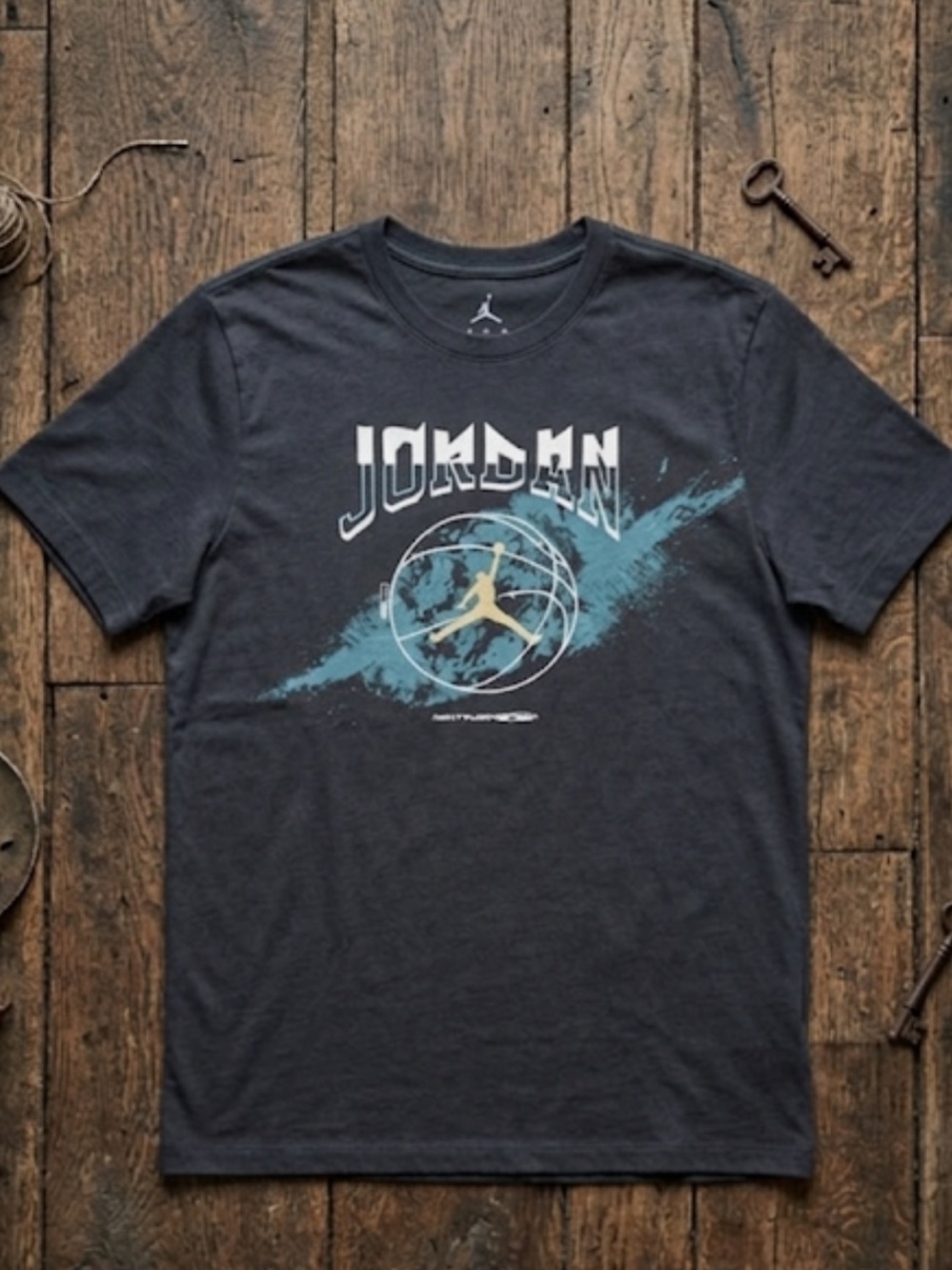 Jordan Basketball Splash T-Shirt Black Blue